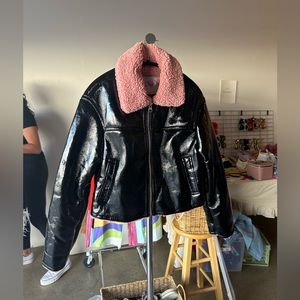 ASOS pleather Sherpa jacket